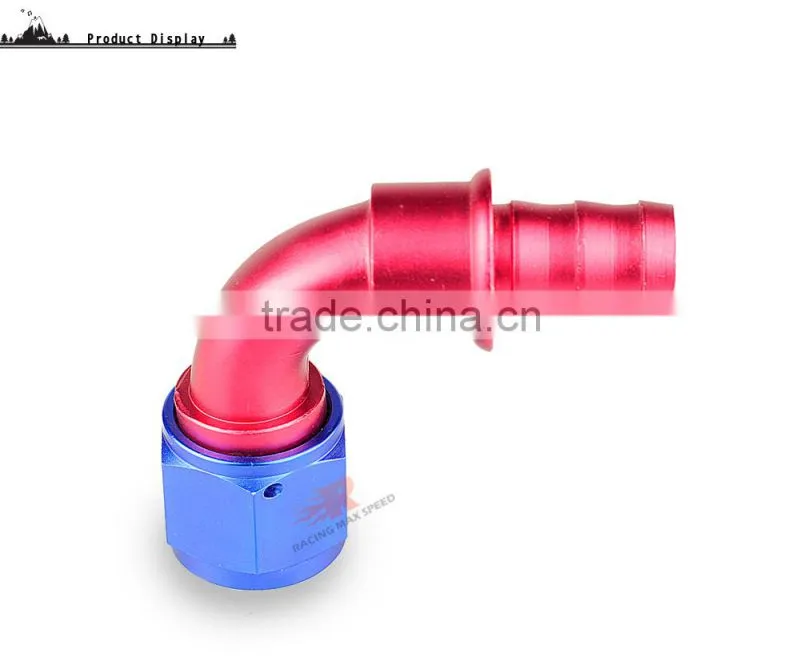 Aluminum oil cooler hose fitting 90 degree push on hose end push on 10-090-12