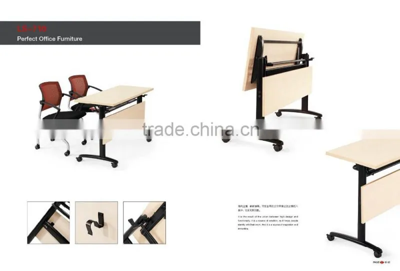 office furniture steel metal folding table for training meeting