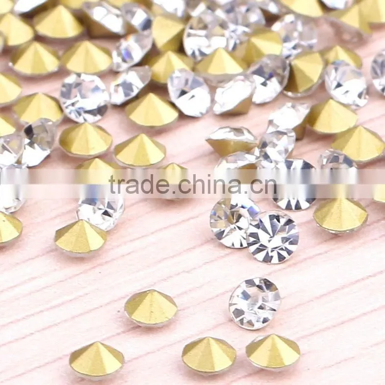 Mc chatons 888 quality, chaton glass stones, point back stones
