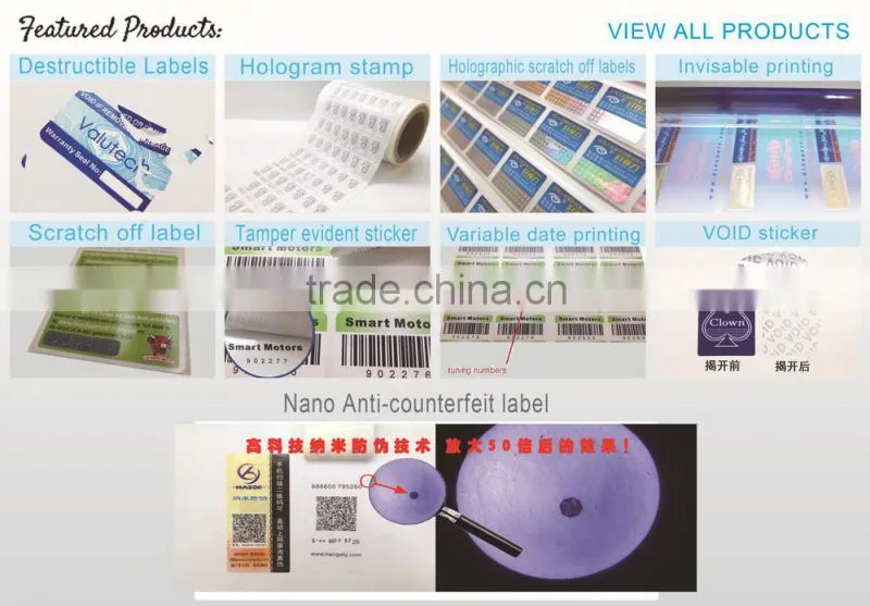 Anti-fake laser foil label,laser holographic labels