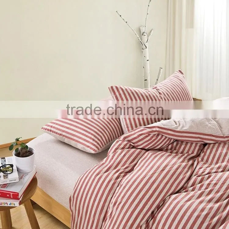 Spinning Knitted Striped 4pcs Bedding Sets/Cotton Striped 4pcs Bedding Sets