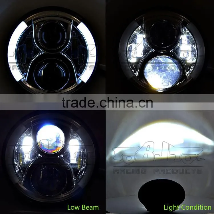 Ultra bright Waterproof Round 7" HID LED Projector Head light for Motorcycle Harley Davidson