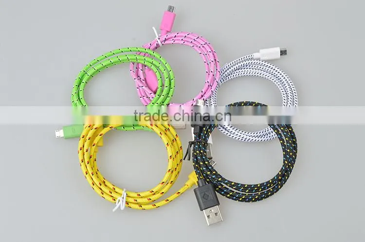 1m Round Braided Textile Electrical usb Cable/Wire/Pulley Cord 2 wires
