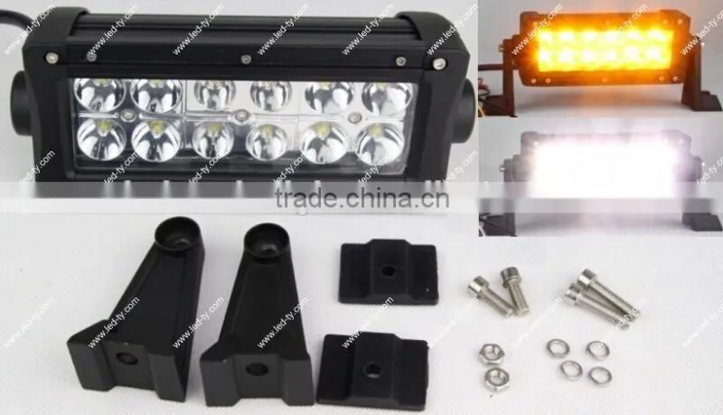 Super Bright 7.5'' LED Driving Light Bars Amber and White LED Light Bar 36w LED Work Light Bar