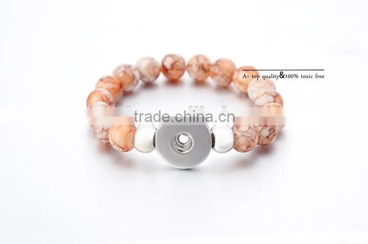 2015 Interchangeable beads Snap Jewelry button bracelets 18mm Ginger Snap Button Bracelet pulseras bead Snap Bracelets