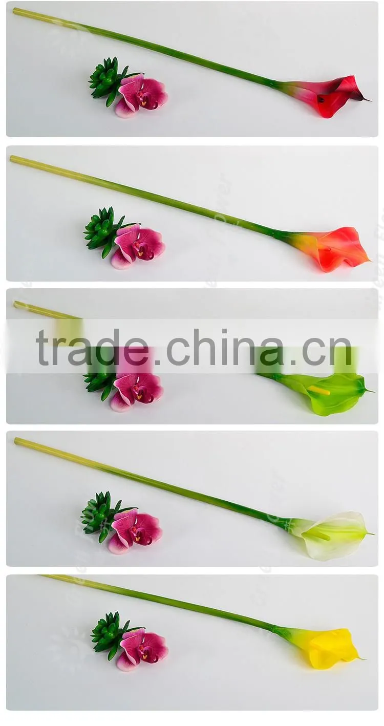 2016 PVC Calla Lily Artificial Flowers Real Touch Home Decorative Flowers Wreaths Flowers gift for Wedding Party Decoration
