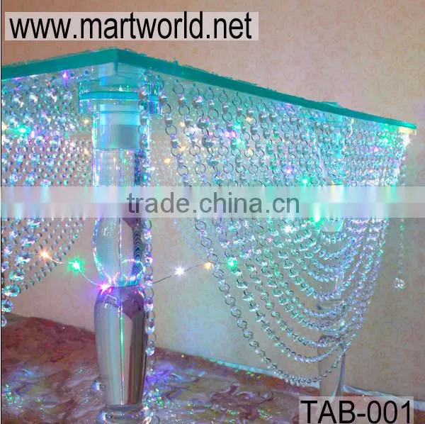 Acrylic table with hanging crystal for wedding table decoration,wedding,party,home&hotel decoration (TAB-001)