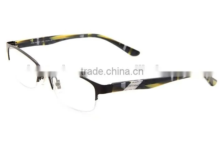 Half frame stainless steel facing acetate temple spectacle frames