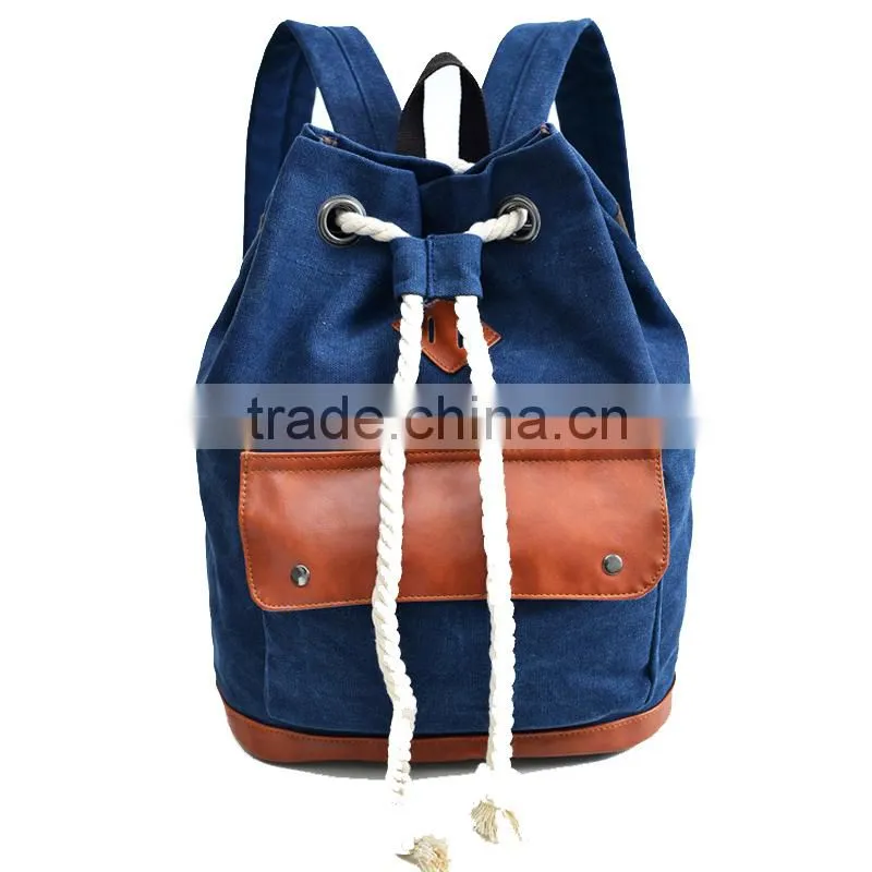 Girls canvas drawstring backpack China factory drawstring backpack bags