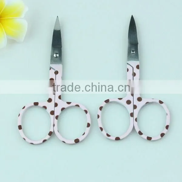 Cosmetic Nail Care Scissors With Spot Printing Eyebrow Hair Scissor