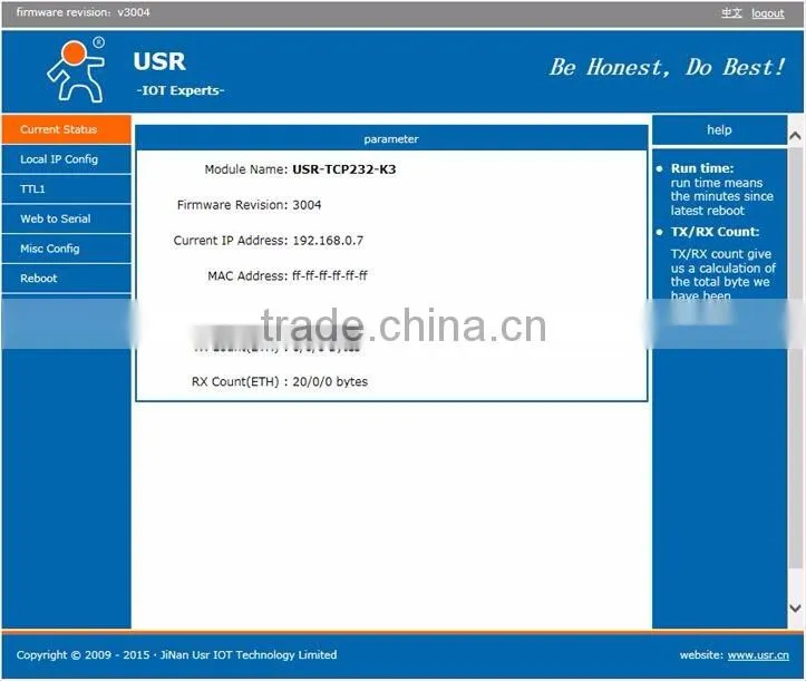 USR-K3 High Performance Super Port Smallest Serial to Ethernet Module withe Cortex M4 Support Upgrade Firmware via Network