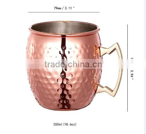 Luxury 18.6oz Dotted Cooper Mug with Ear