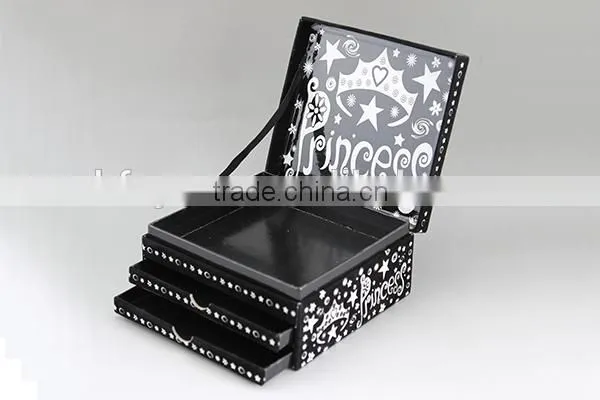 3 tiers art set velvet drawer storage box
