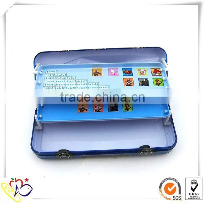 tin personalized pencil box, metal tin pencil box with wheels manufacturer