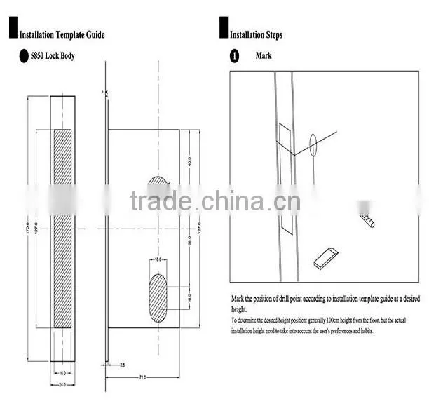 High quality Brass KB lever door handle on plate,door plate