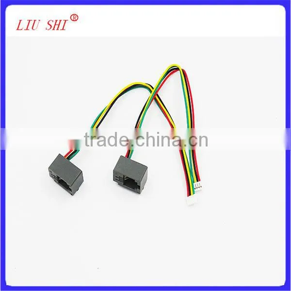 RJ11 6P4C female modular plug to 4pin wire harness, telephone cable