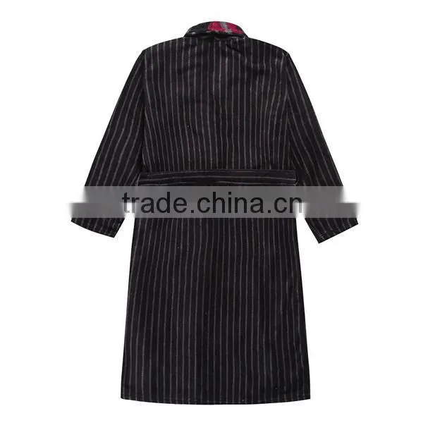 100% cotton plain dyed dark color man luxury terry bathrobe