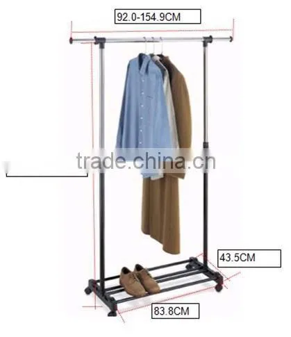 Hot sale metal chrome adjustable garment rack for shop