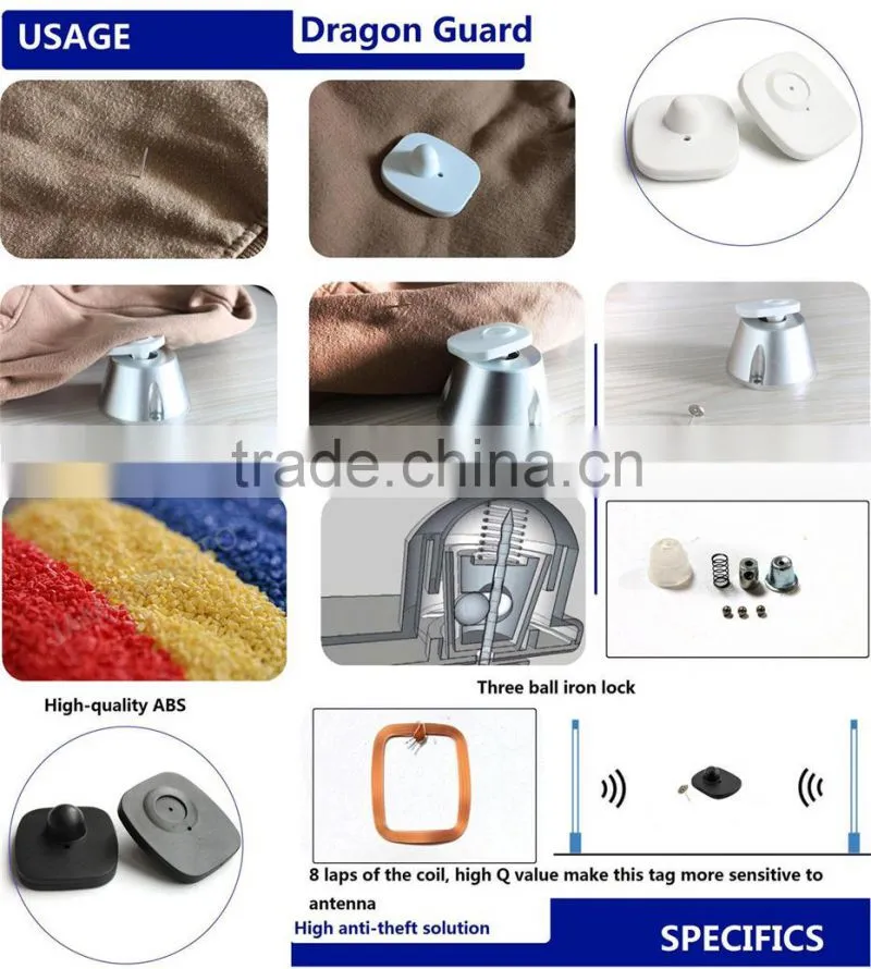 Anti-Theft Hard Tag EAS Security RF Garment Tags