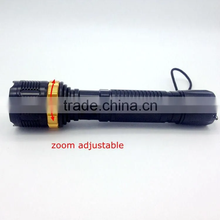 1W powerful led Mechanical zoom in-out flashlight powered by 2D batteries