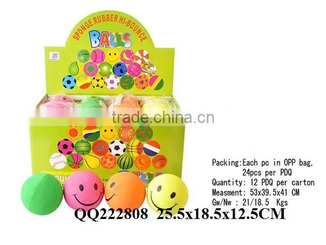 So beautiful hot sale 63mm watermelon design fluorescence rubber ball