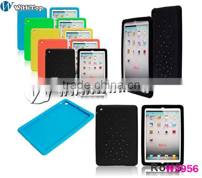 for ipad mini bling hard case,Luxury Bling Peacock Feathers Silicone case