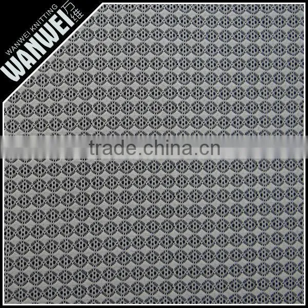 Diamond and dots crochet resilient hollow yarn fabric print customed color nylon spandex lace fabric for dress and skirts 5021
