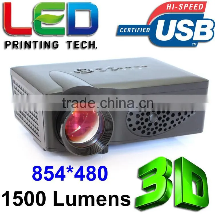 2015 Newest LED projector Mini Pico portable Projector TV AV VGA USB & SD with VGA HDMI Home Theater Projectors projeto
