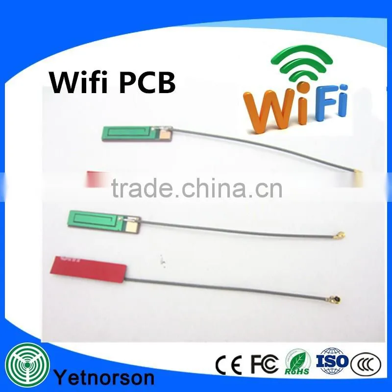 Factory Price 2.4g laptop desktop internal wifi pcb patch antenna with 3M glue and 1.13 cable
