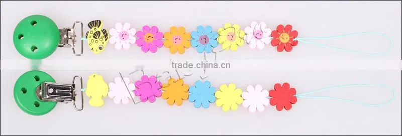 2015 DIY Unique Wooden Colorful Baby Soother Chain