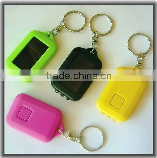 Fashion mini solar power flashlight keychain for promotion wholesale