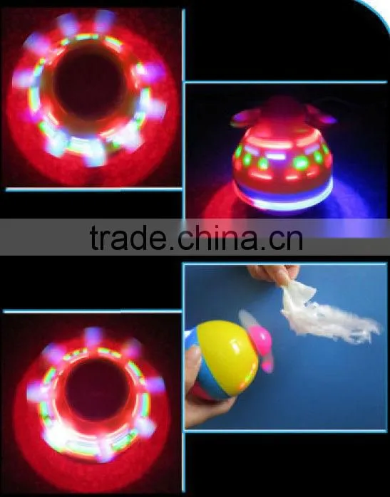 Plastic magic gyro fan spinning top with light music