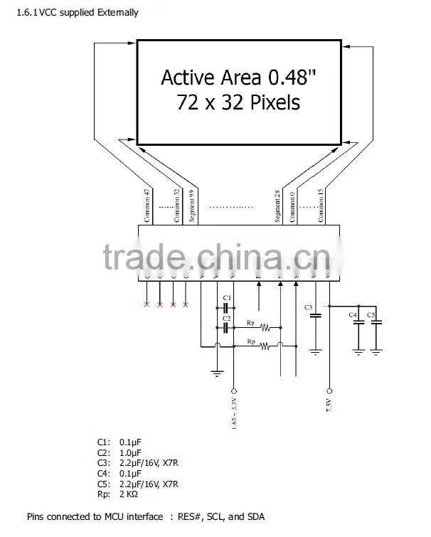 0.48 inch Oled monochromatic landscape under the 72 * 32 feet 12 pin