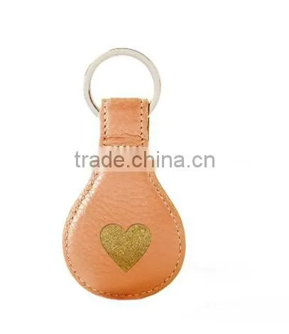 hot leather heart shape keychain, leather keychain with heart