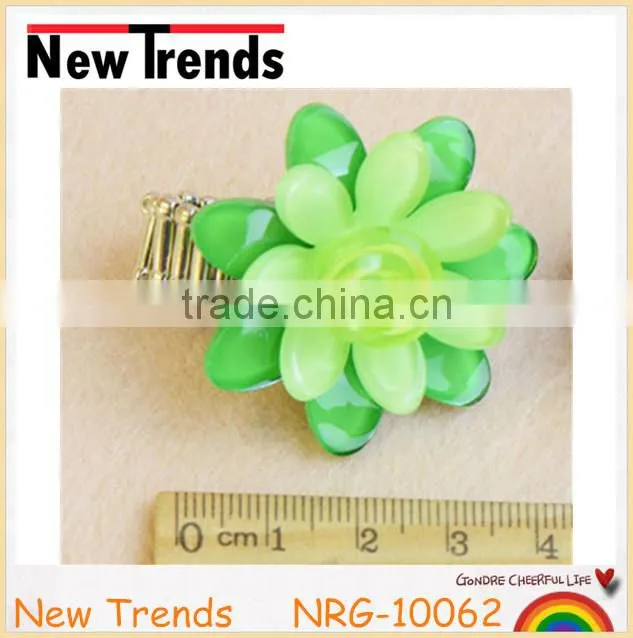 Latest model transparent resin blue ring with crystal