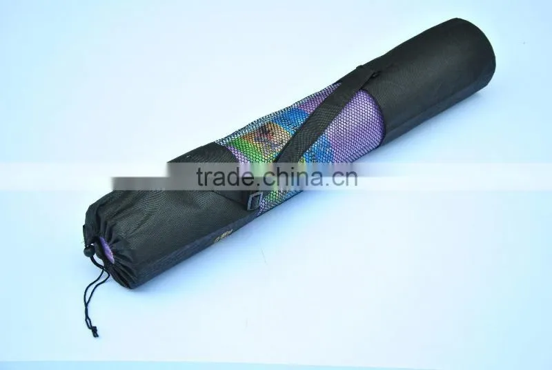 Custom made anti slip PU leather top nature fiber rubber Yoga mat