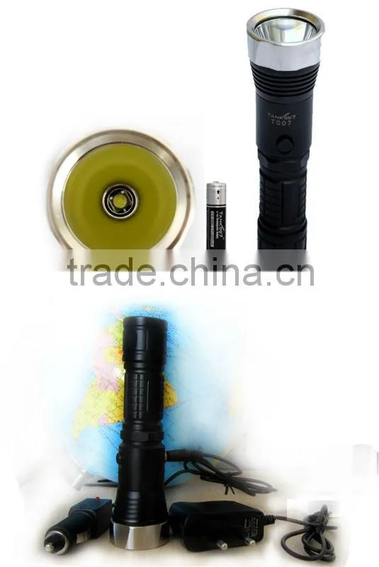 TANK007 most powerful led rechargeable flashlight high power red led flashlight camping torch light