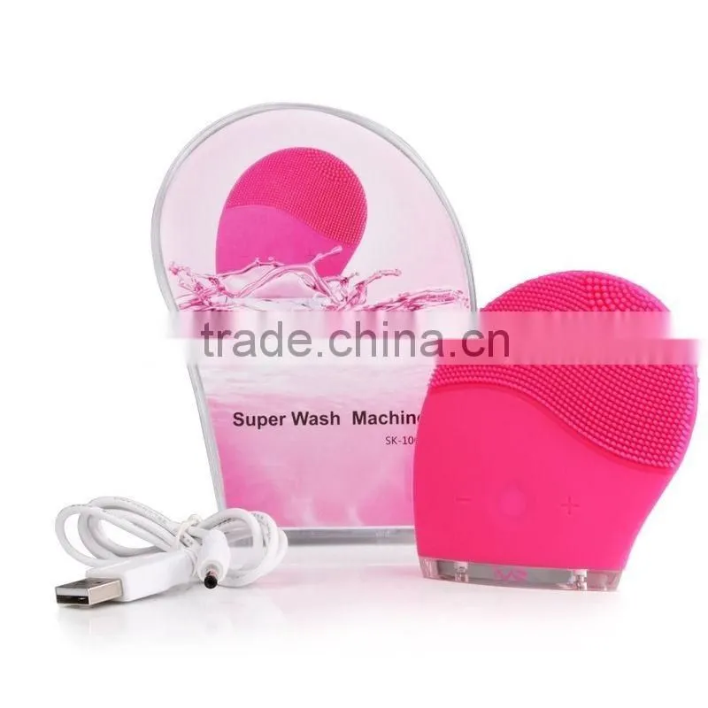 Rechargeable waterproof sonic facial brush facial cleansing brush