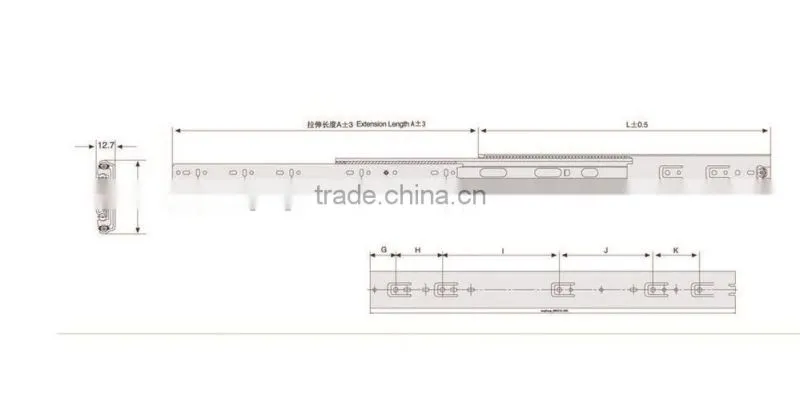 Heavy duty drawer slide manufactory, 51mm ball bearing drawer slide, roller forming machine of ball bearing slide