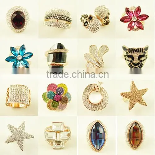 2014 fashion diamond bowknot ring supplier Yiwu