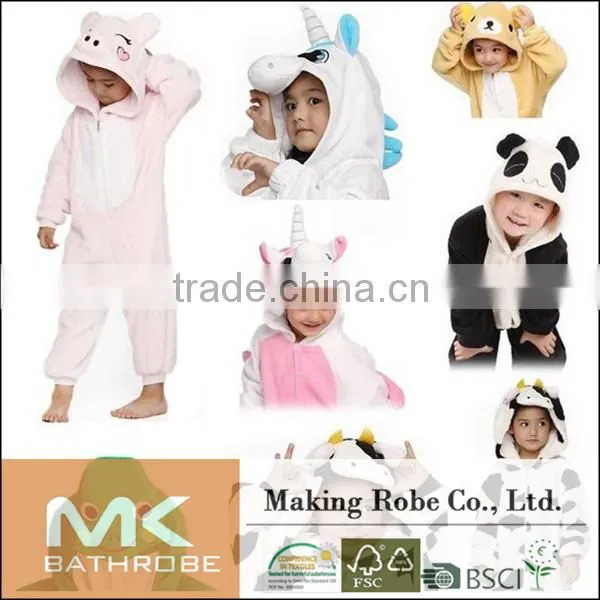 Kid's Fleece Footed Onesie animal Jumpsuit Pajama