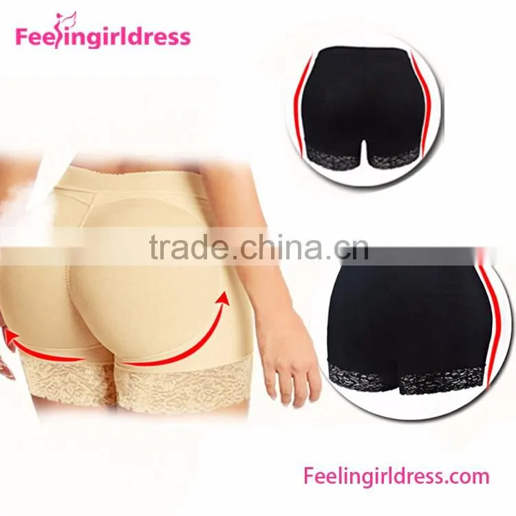 Breathable Removable Pads Hip Up Foam Padded Panties Black
