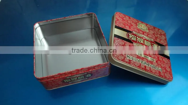 square cake tin box/packaging tin box