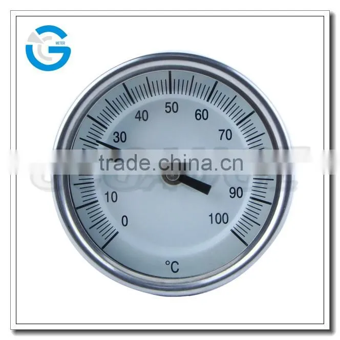 High quality all stainless steel industrial back connection temperature gauge
