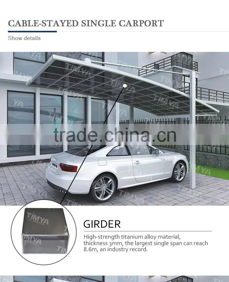 Top Quality outdoor strong and sturdy aluminum canopy carport