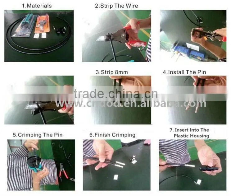 High efficiency 5w to 330w MC4 connector with TUV, IEC, CE, CEC solar system connector