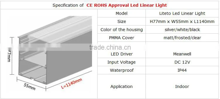 Made In China SMD2835 IP44 Waterproof 30w 1.2m Led Linear Light