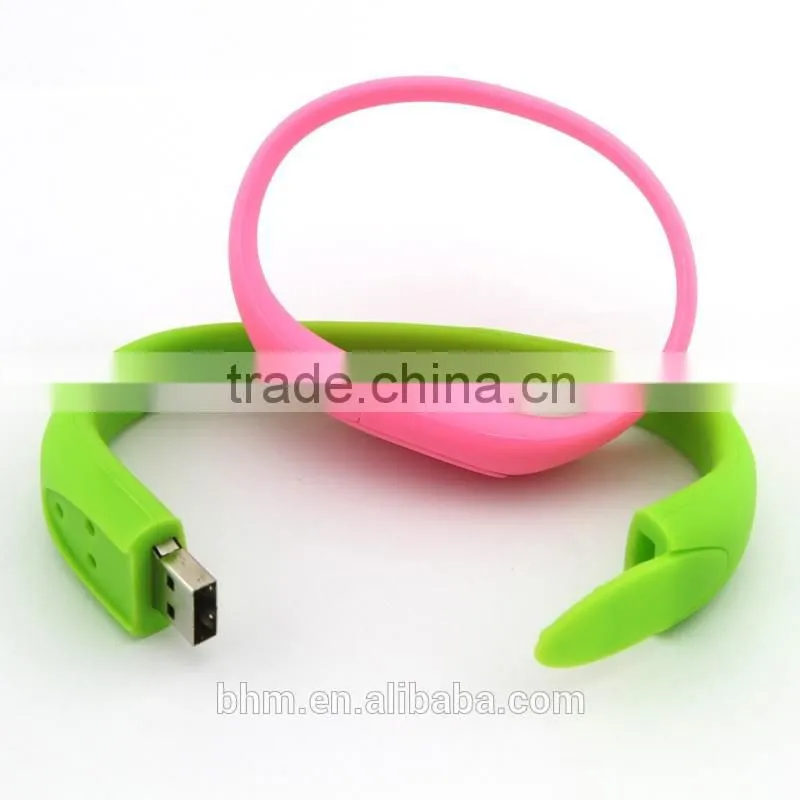 New design portable wristband usb flash memory drive silicone