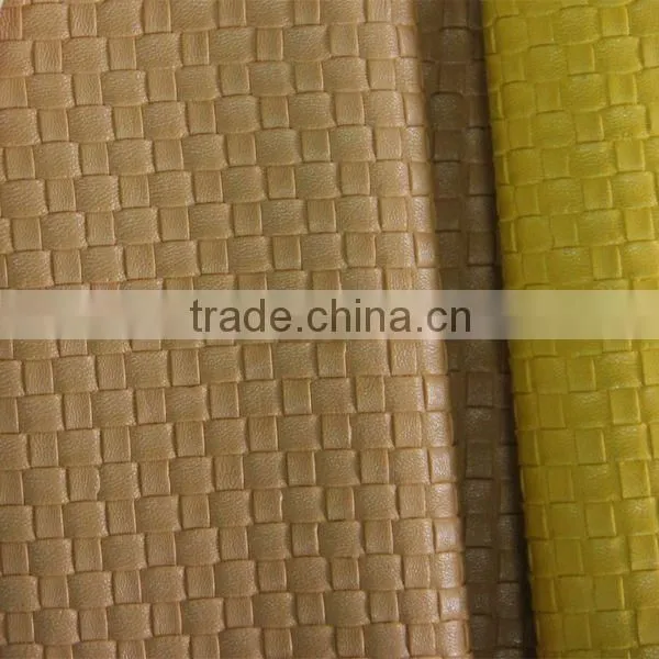 Weave embossed PVC leather for sofa upholstery fabric usage