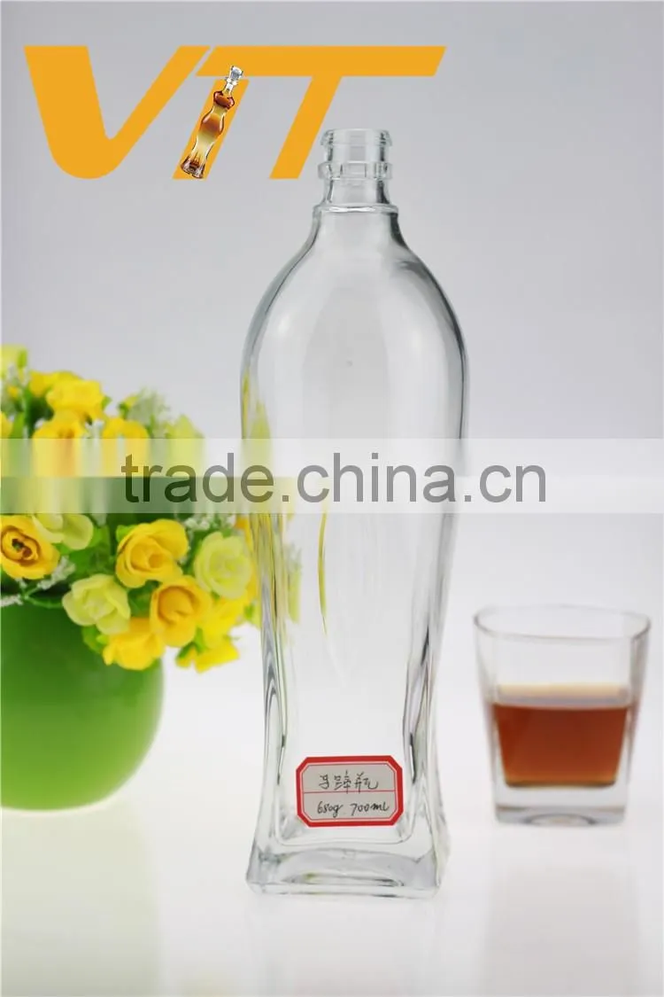 High quality champagne glass bottle sell better glass bottle wide body glass bottle